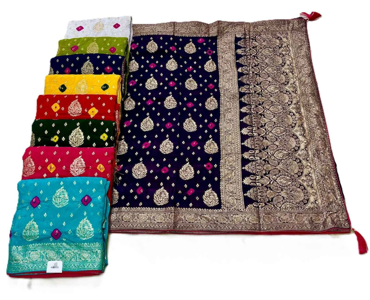 Troika Fashion – Dola Bandhej Single Zari Saree