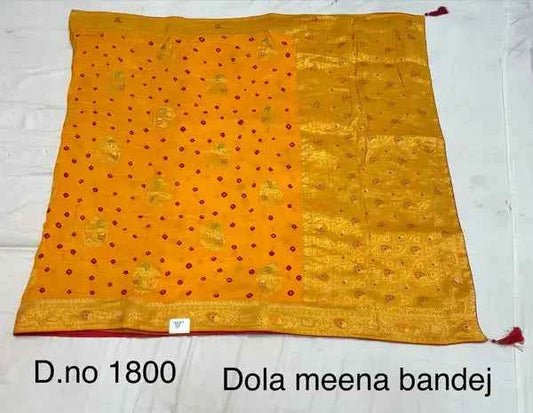 Elevate Your Ethnic Style with Our Mustard Yellow Dola Silk Saree