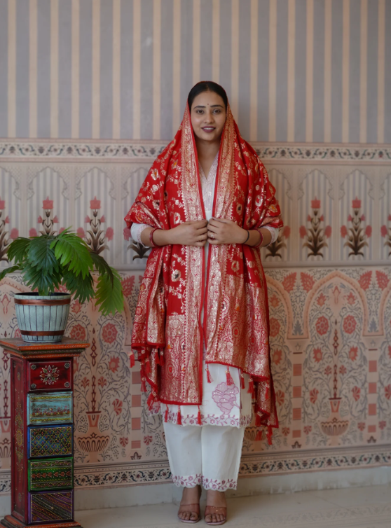 Troika Fashion – Royal Banarasi Style Dola Silk Dupatta