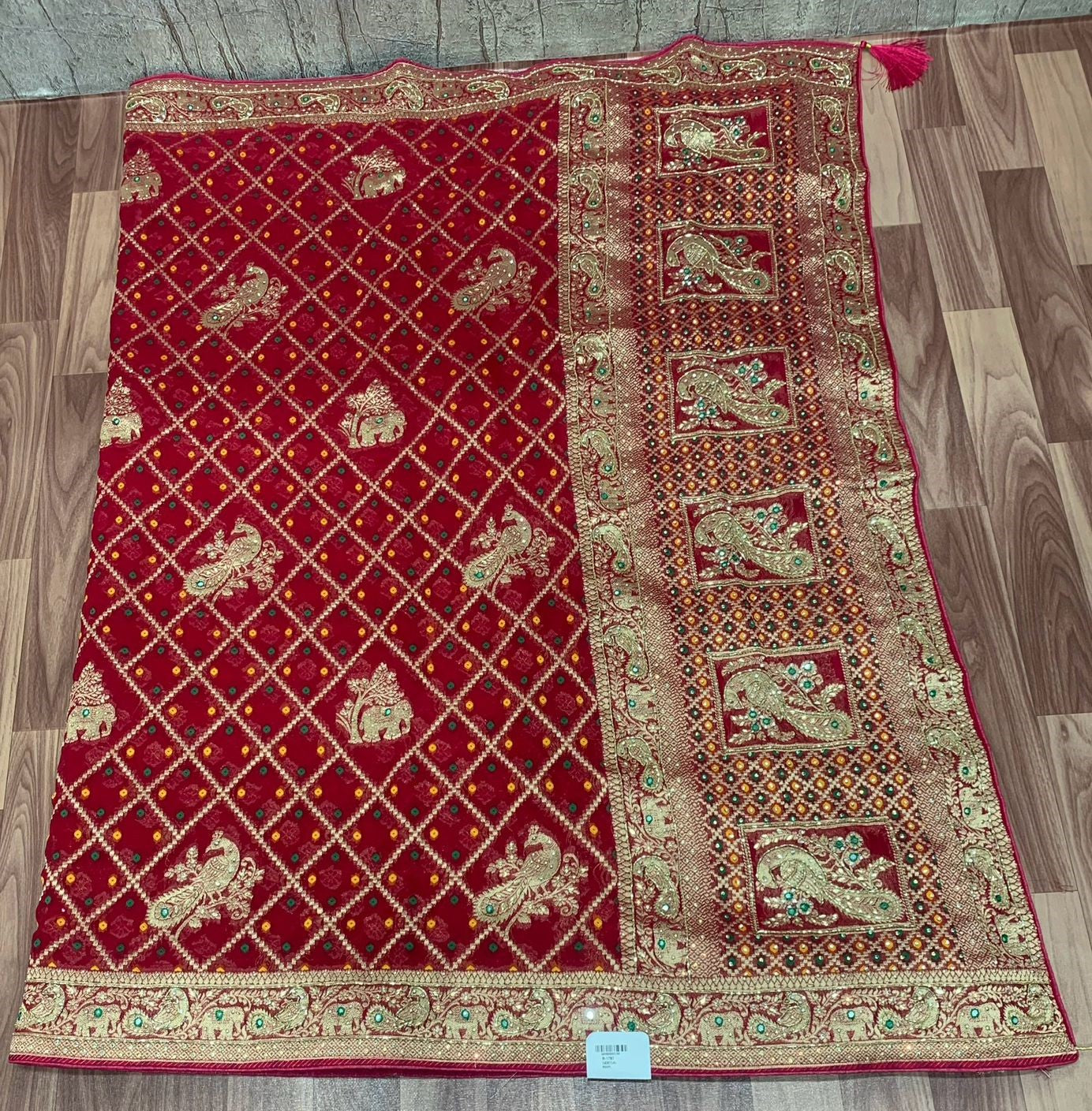 ❤️ Troika Fashion – Deep Maroon Georgette Khadi Handwork Meena Saree