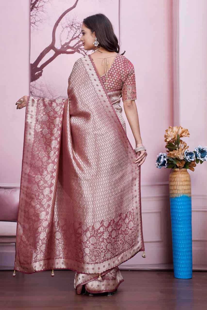 Troika Fashion – Coffee Brown HO Silk Saree with Zari Weaving