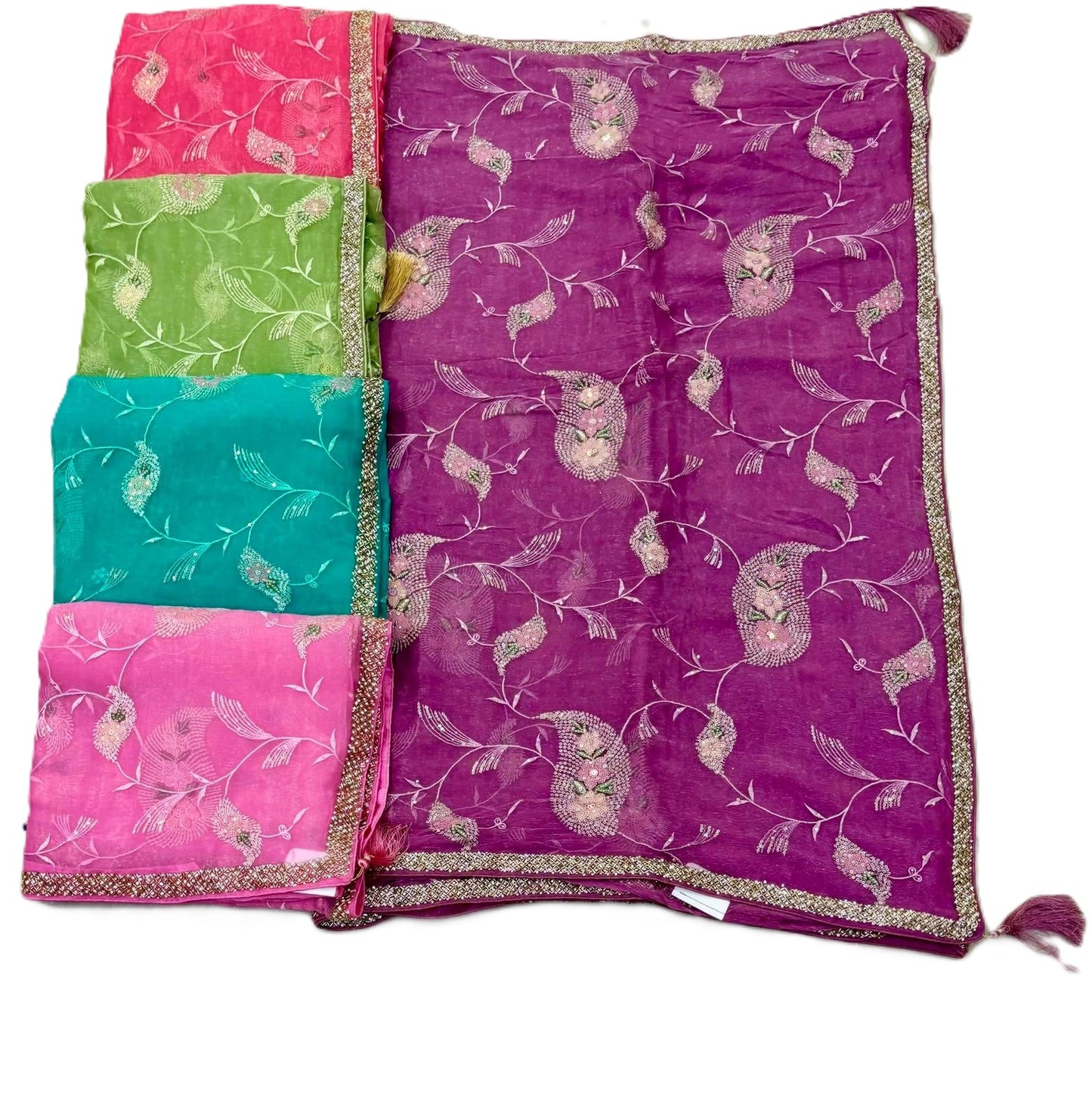 Troika Fashion – Simmer Chiffon Handwork Saree