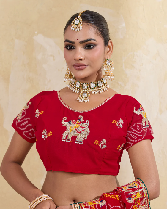 New Beautiful Rajasthani Traditional pure Georgette Chunri Saree