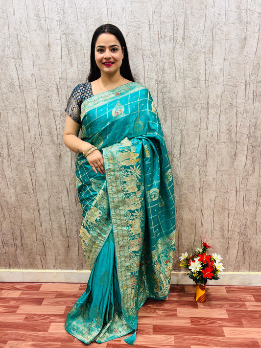 Troika Fashion – Satan Meena Weaving Handwork Saree