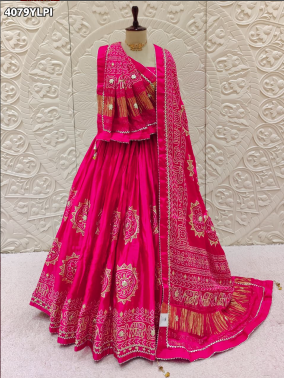 Troika Fashion – New Festive Glam Gaji Silk Lehenga with Designer Gota Patti Touch