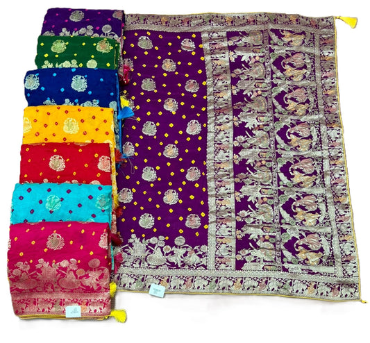 Dola Meena Bhandej Saree – Royal Heritage Weaving with Traditional Elegance