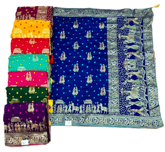 Dola Meena Bhandej Saree – Royal Storytelling Weave Collection