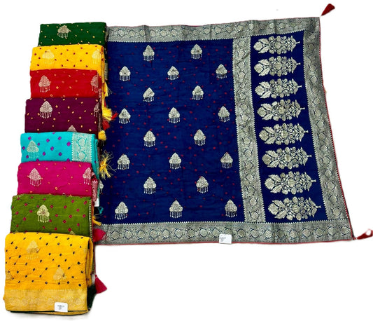 Troika Fashion – Dola Bandhej Single Zari Saree