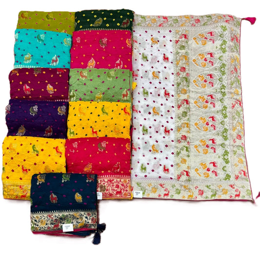 Dola Meena Bandhej Saree – Royal Heritage Weave Collection