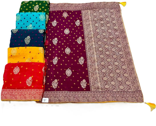 Troika Fashion – Dola Bandhej Single Zari Saree