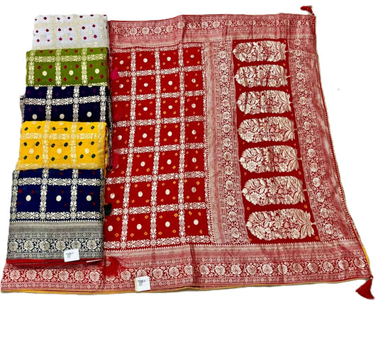 Dola Bhandej Single Zari Saree – Classic Ethnic Charm with Royal Weaving