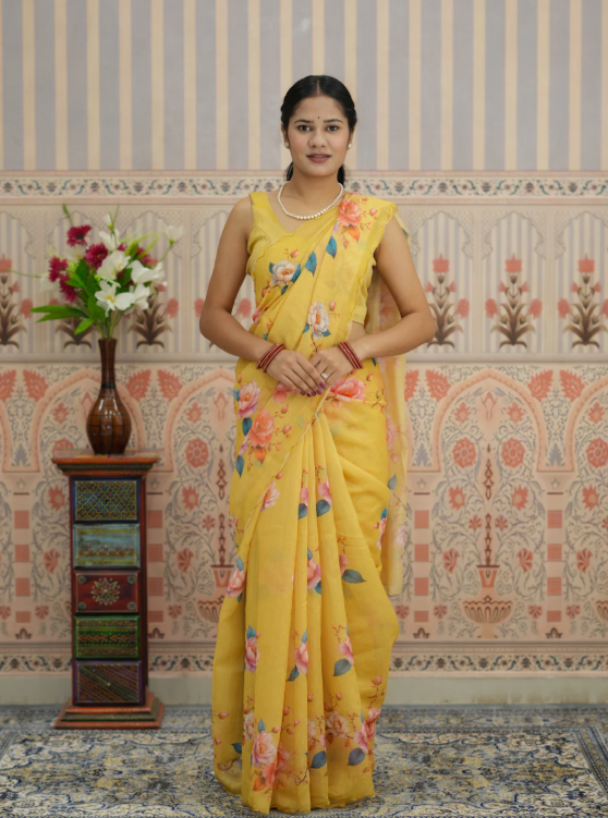 Troika Fashion – Classic Printed Cotton Silk Saree Daily Casual Wear