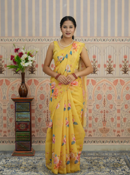 Troika Fashion – Classic Printed Cotton Silk Saree Daily Casual Wear