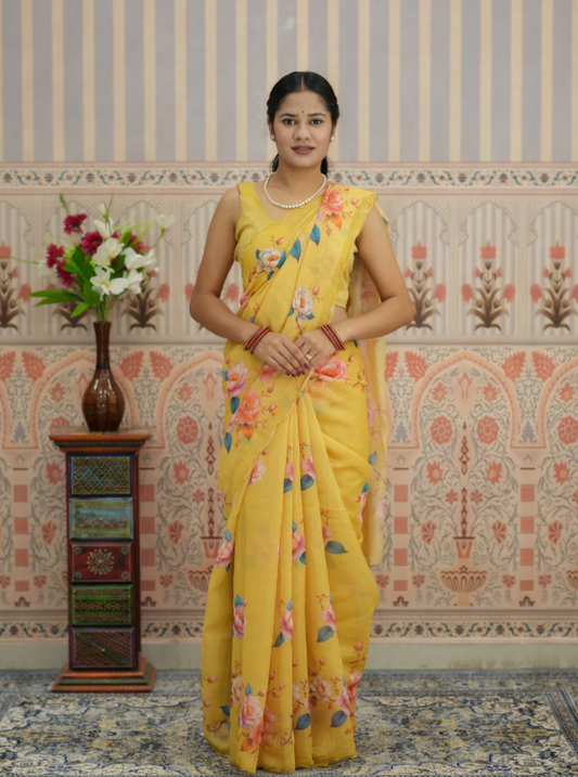 Troika Fashion – Classic Printed Cotton Silk Saree Daily Casual Wear