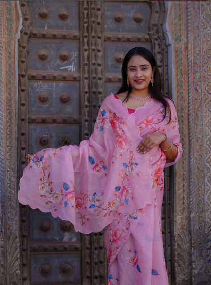 Troika Fashion – Lightweight Cotton Silk Printed Saree with Classic Pattern