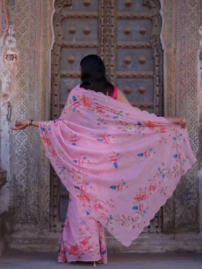 Troika Fashion – Lightweight Cotton Silk Printed Saree with Classic Pattern