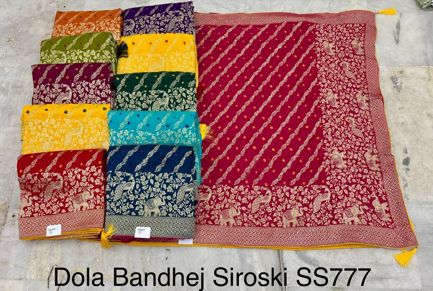 Troika Fashion – Dola Bandhej Siroski Work Saree
