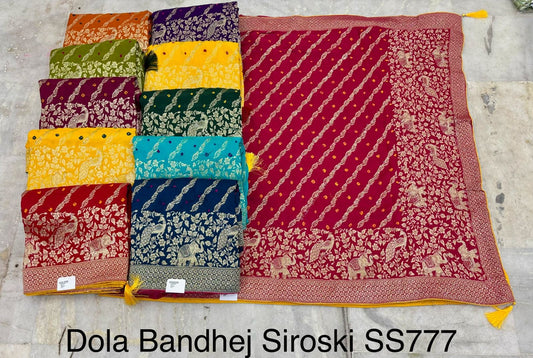 Troika Fashion – Dola Bandhej Siroski Work Saree
