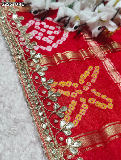 Troika Fashion – Elegant Gaji Silk Bandhani Dupatta with Gota Patti Work
