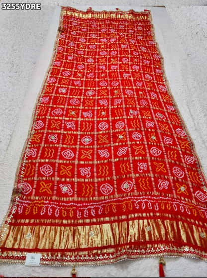 Troika Fashion – Elegant Gaji Silk Bandhani Dupatta with Gota Patti Work