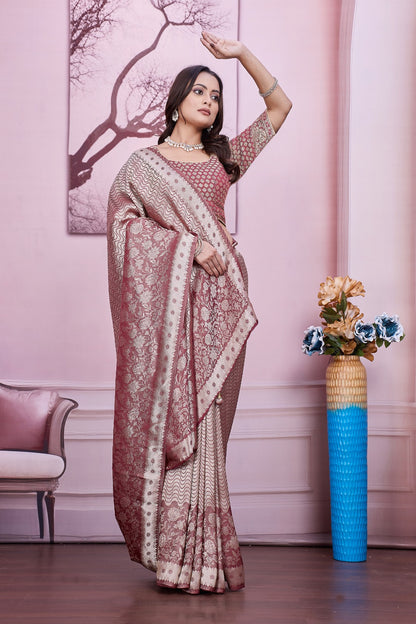 🤎 Troika Fashion – Coffee Brown HO Silk Saree with Zari Weaving