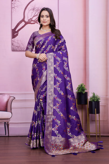 💜 Troika Fashion – Royal Purple HO Silk Meena Saree