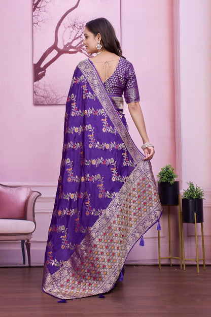 💜 Troika Fashion – Royal Purple HO Silk Meena Saree