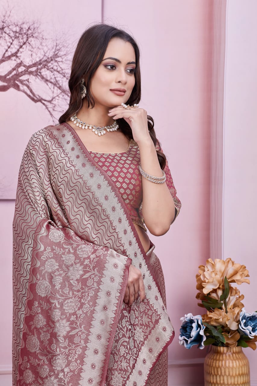 🤎 Troika Fashion – Coffee Brown HO Silk Saree with Zari Weaving