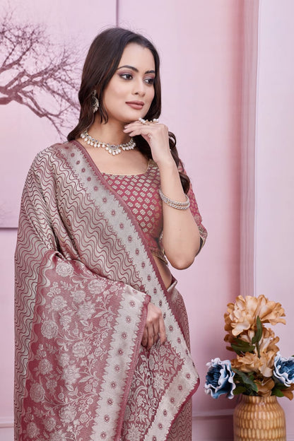 🤎 Troika Fashion – Coffee Brown HO Silk Saree with Zari Weaving