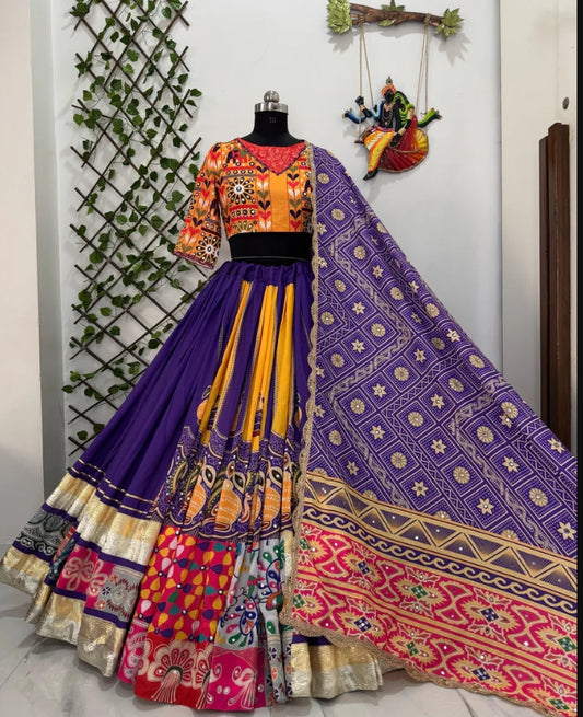Vibrant Heavy Muslin Cotton Chaniya Choli Set