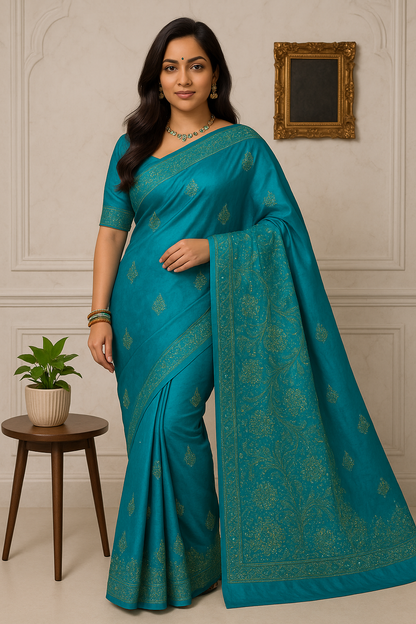 Troika Fashion – Ho Silk Siroshi Work Saree