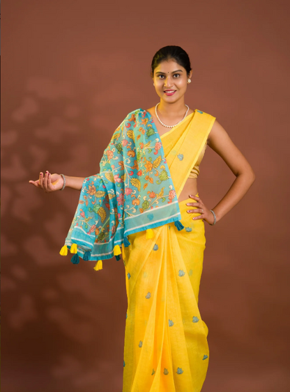 Troika Fashion – Stylish Kalamkari Soft Cotton Saree