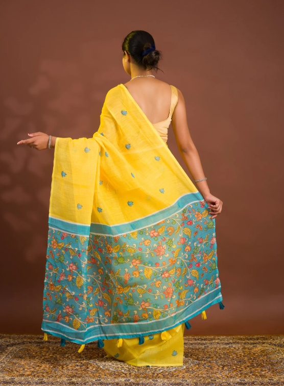 Troika Fashion – Stylish Kalamkari Soft Cotton Saree