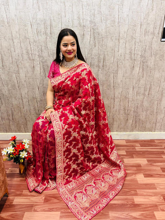 Troika Fashion  – Pure Khaddi Georgette Saree