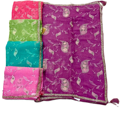 Troika Fashion – Simmer Chiffon Handwork Saree