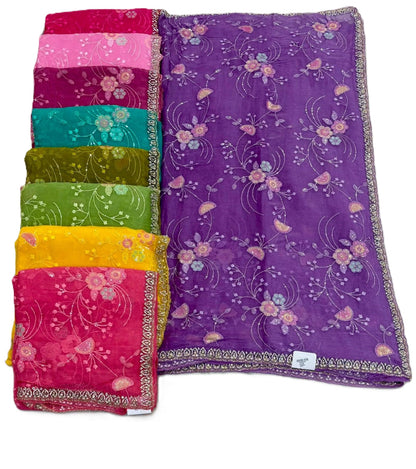 Troika Fashion – Simmer Chiffon Handwork Saree