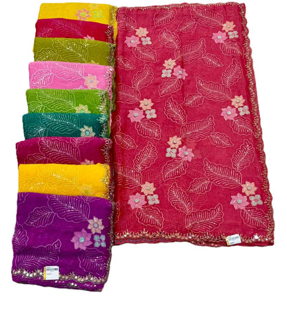 Troika Fashion – Simmer Chiffon Handwork Saree