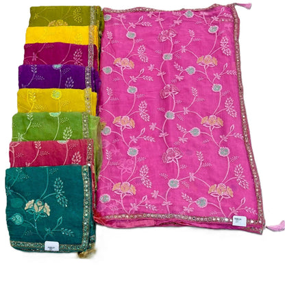 Troika Fashion – Simmer Chiffon Handwork Saree