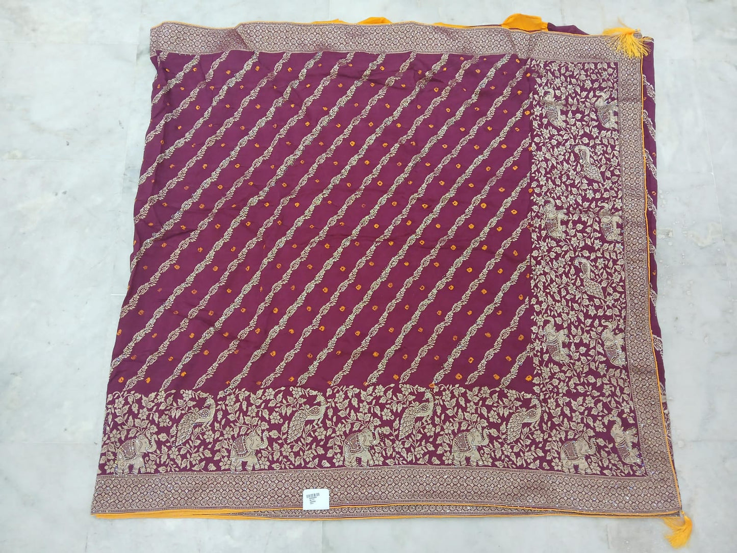 Troika Fashion – Dola Bandhej Siroski Work Saree