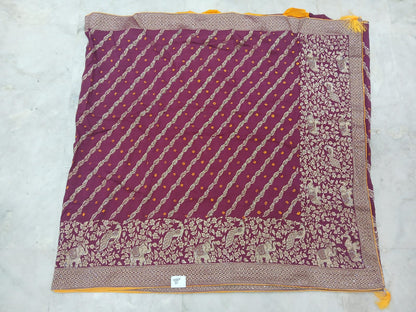 Troika Fashion – Dola Bandhej Siroski Work Saree