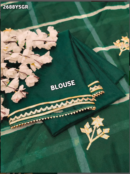 Troika Fashion – Beautiful Organza Leheriya Style Saree with Gotapatti Work