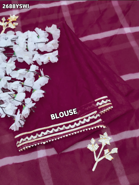 Troika Fashion – New Launch Organza Leheriya Style Saree with Gotapatti Work