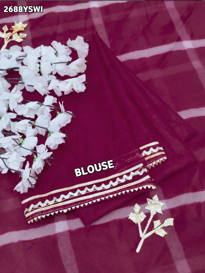 Troika Fashion – New Launch Organza Leheriya Style Saree with Gotapatti Work