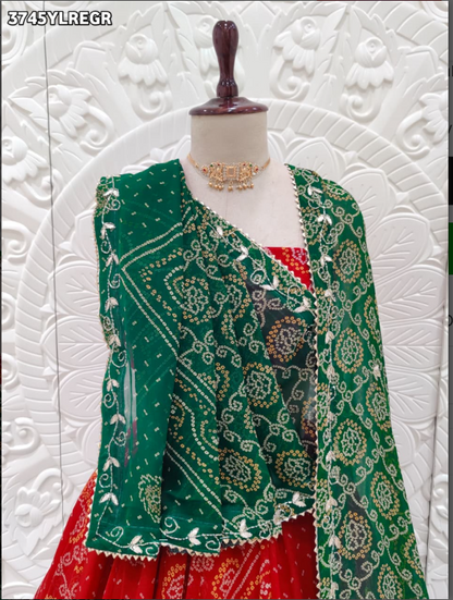 Troika Fashion – Festive Special Bandhani Style Georgette Lehenga – Cutdana Collection