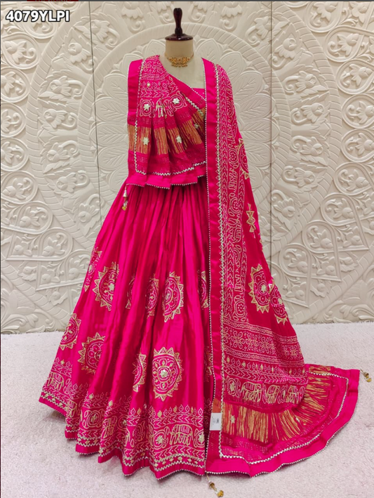 Troika Fashion – New Festive Glam Gaji Silk Lehenga with Designer Gota Patti Touch