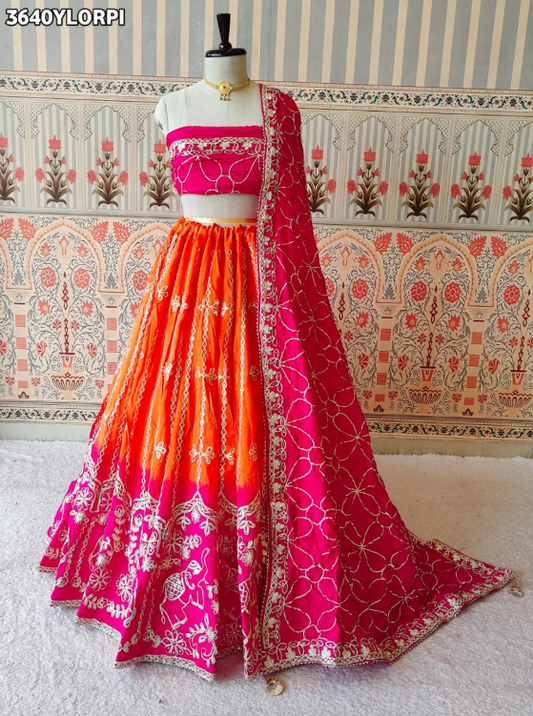 Troika Fashion – Georgette Chiffon Traditional Lehenga with Gota Patti Work