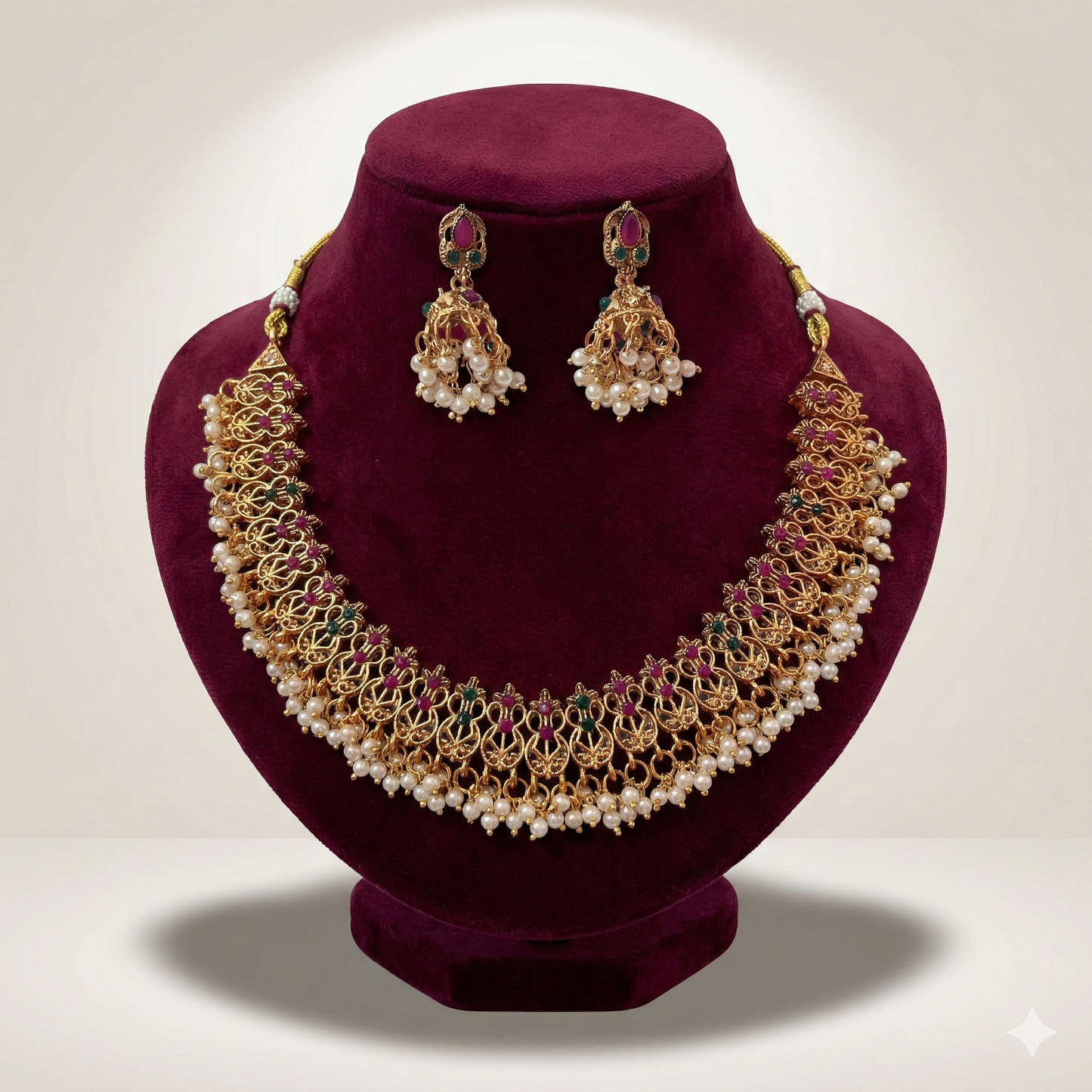 Royal Meenakari Pearl Traditional Necklace Set